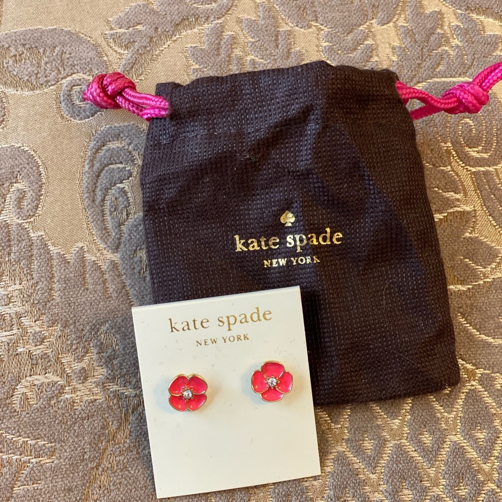Kate Spade Pink Flower stud earrings. Never worn.